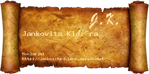 Jankovits Klára névjegykártya